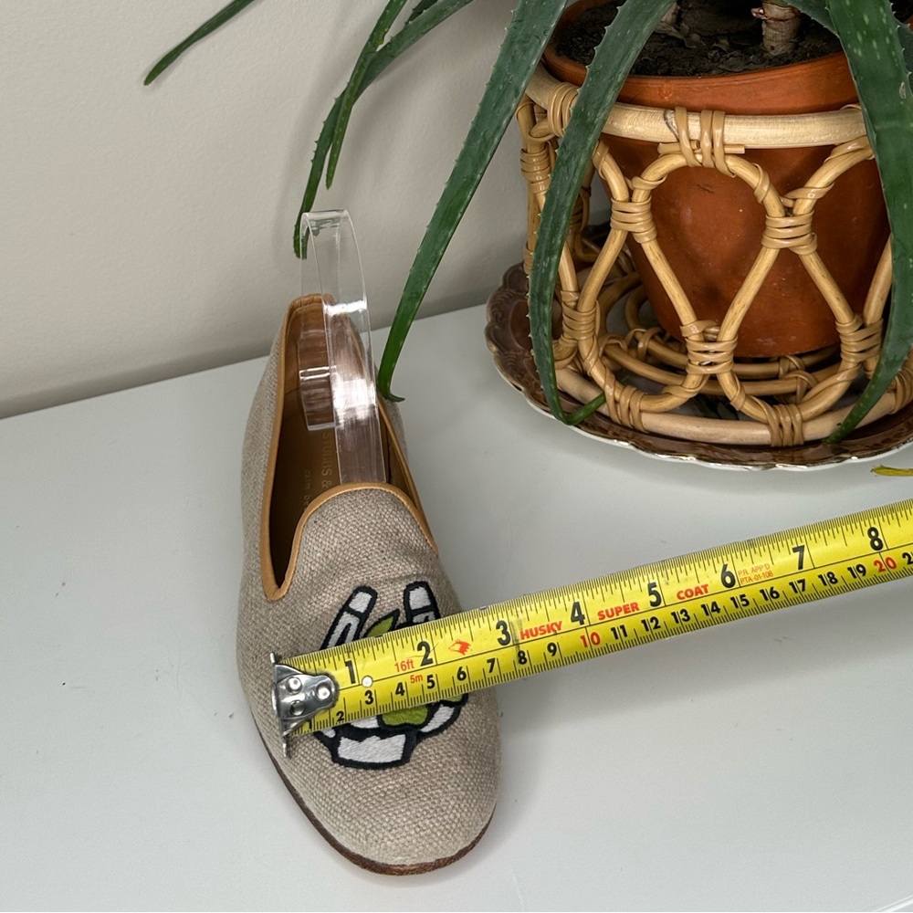 Stubbs & Wootton Lucky Clover Loafers Embroidered Linen Smoking Slippers 7.5 - Picture 13 of 13